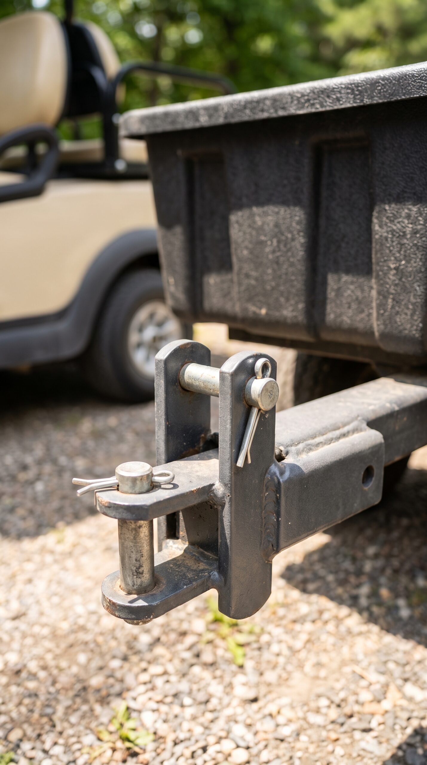 Utility trailer attachment for golf cart rental